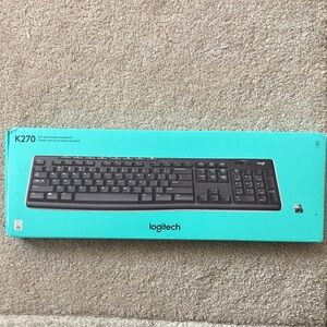 *New* Logitech K270 Wireless Keyboard in Black and Teal Box